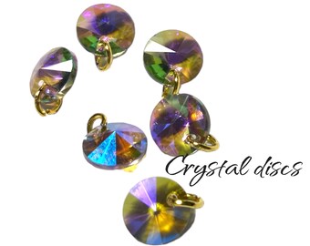 Amethyst AB  Crystal Charms - Jewelry Making - Brass - Lucite - Swarovski Crystal