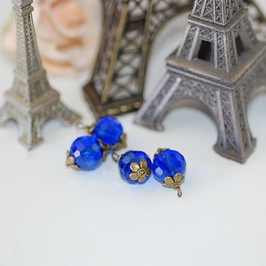 Blue Viintage Charms  dangles jewelry making supplies pendant earrings
