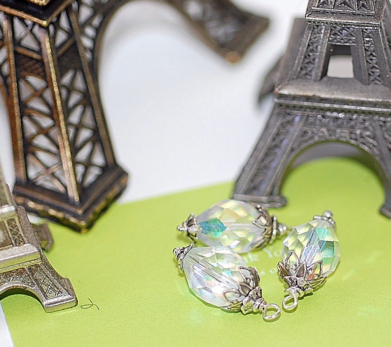 Bead Dangled Drops Clear Crystal Charms Jewelry Making Etsy