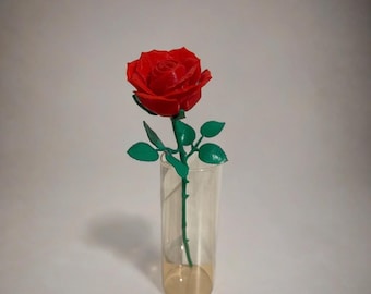 Handcrafted 3D Printed Red Rose – A Timeless Symbol of Love and Beauty