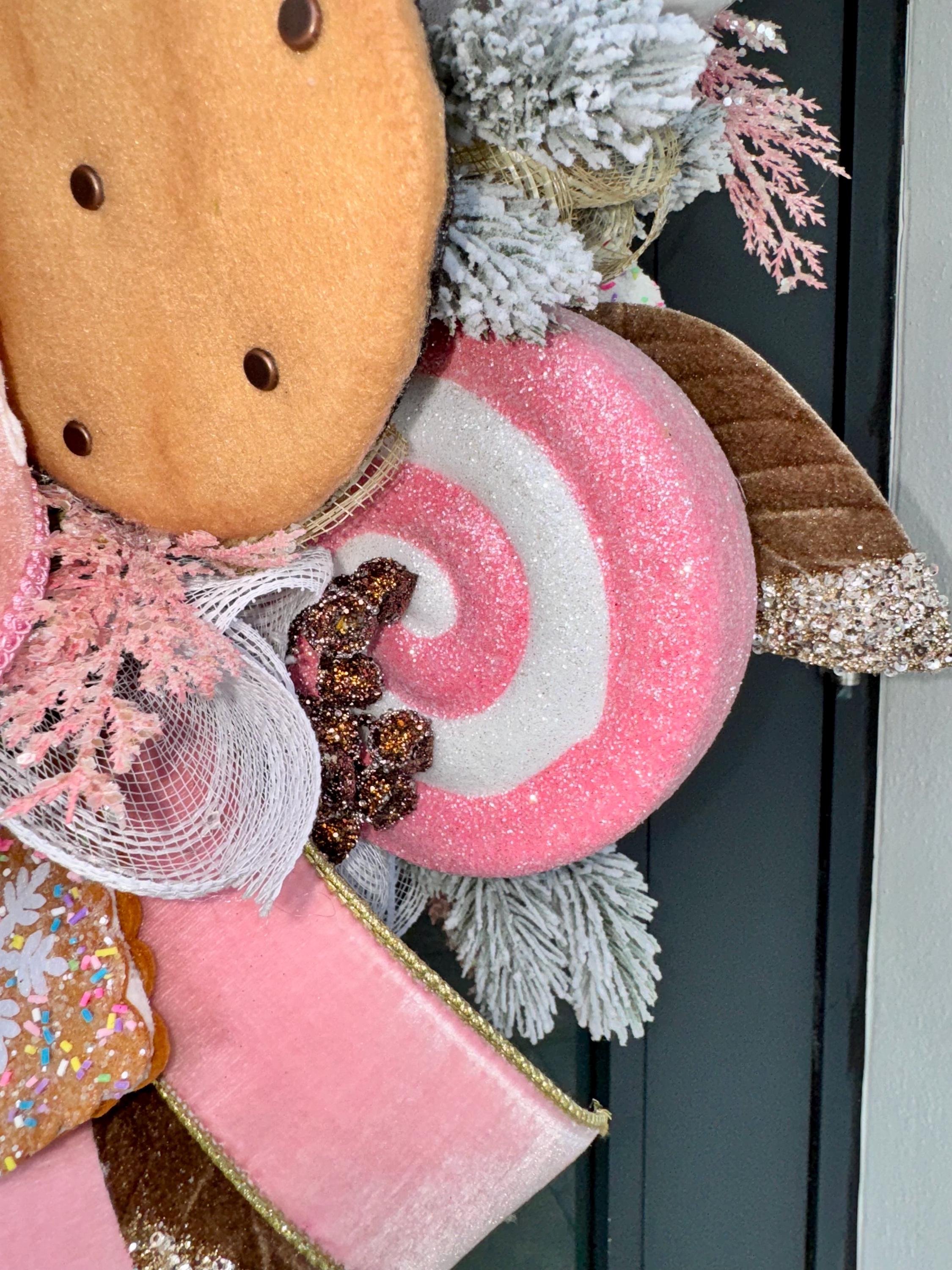 XL Candyland Christmas Wreath: Gingerbread & Cupcake Holiday Decor - Etsy