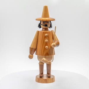 Schäfer Räuchermann Vintage 21cm hoch, Naturfarben, Original Seiffen, Echte Erzgebirge Handarbeit, DDR Weihnachtsdeko