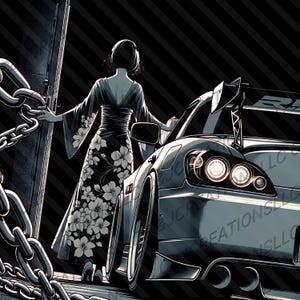 Import mit Frau im japanischen Kleid. Hohe Auflösung 4200x4200 PX @ 300 dpi. Digitaler Download PNG- und JPEG-Datei.