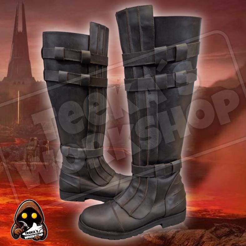 NEW Star Wars Anakin Skywalker Cosplay Shoes Black Boots Custom Made