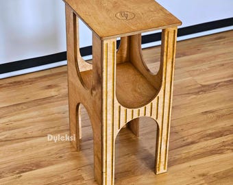 Wooden Bedside Table with Wireless Charging, Bedroom Nightstand, Bedside Organiser, Bedside Table, Side Table, Narrow Nightstand, End Table