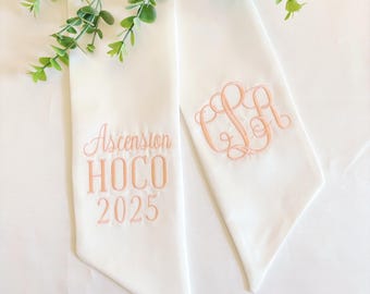 Faja bordada para ramo de eventos, fiestas y bailes de graduación: cinta de satén, lino y grogrén personalizada.