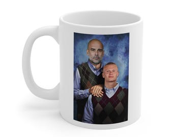 Pep Guardiola & Erling Haaland Mug | Funny Manchester City Gift