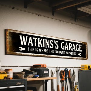 Custom Garage Sign, Personalized Workshop Auto Repair Metal Sign, Vintage Metal Wall Art, Unique Gift for Him.