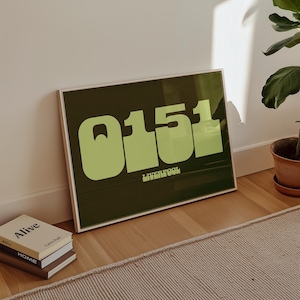 Liverpool 0151 Print: Minimalist City Code Wall Art