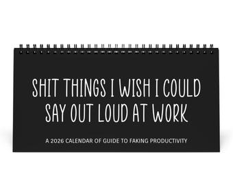 Calendario de escritorio, trucos divertidos de humor para la oficina 2026, productividad falsa en el trabajo, broma del elefante blanco, regalo para el mejor amigo de un compañero de trabajo_06