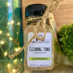 Natural All-Purpose Cleaning Tonic Spray | Herbal | Kitchen Bath Organic Multi-Purpose | Concentrate 16oz 32oz Lemongrass Chemical Free