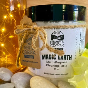 Magic Earth All-Natural All-Purpose Cleaning Paste | Herbal Soft Scrub | Kitchen Bath Organic Multi-Purpose 16oz | Shower Tub Chemical free