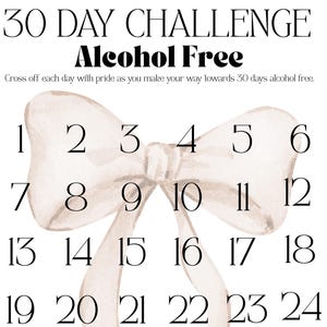 Tracker Défi 30 jours sans alcool | Téléchargement numérique | Imprimable | Voyage de sobriété en pleine conscience