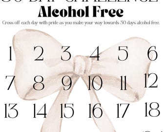 30 Day Alcohol Free Challenge Tracker | Digital Download | Printable | Mindful Sobriety Journey