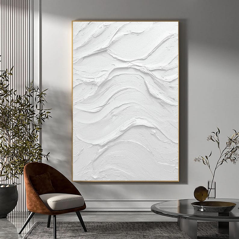 Beige Wabi Sabi Wall Art Beige Abstract Painting Large Minimalist Wall ...