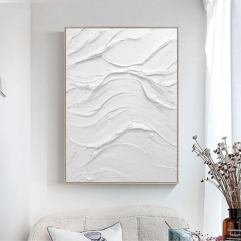 Beige Wabi Sabi Wall Art Beige Abstract Painting Large Minimalist Wall ...