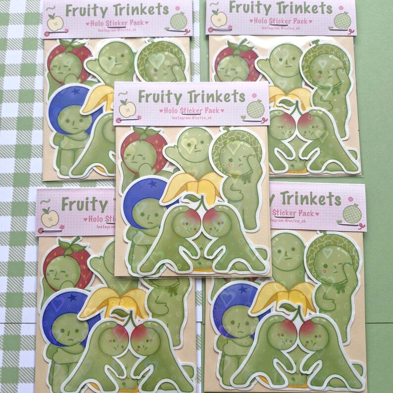 Sticker Frooty Fruity Smiski Inspired Sticker Pack | 6 Holographic Stickers - Etsy