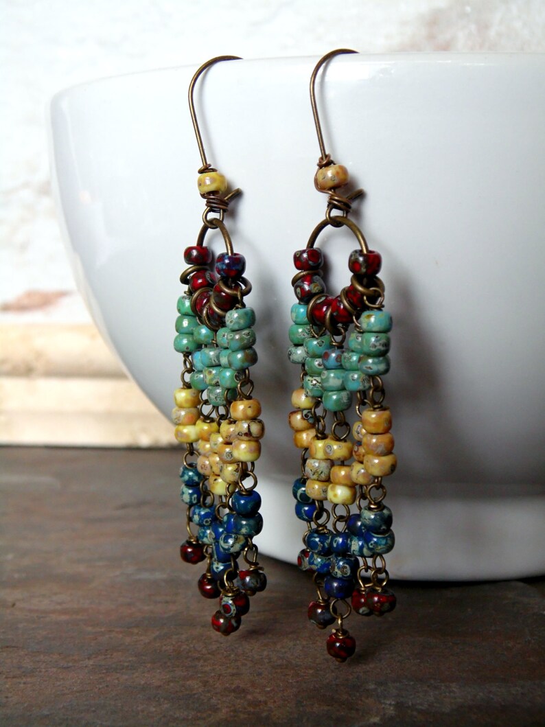 Gypsy Style Earrings/ Bohemian Jewelry/ Hippie Chic Boho Etsy