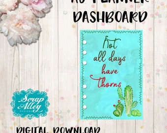 Planner Dashboard A5 - DIGITAL DOWNLOAD - Cactus Quote