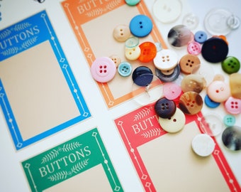 Vintage Style Button Cards - Digitaler Download