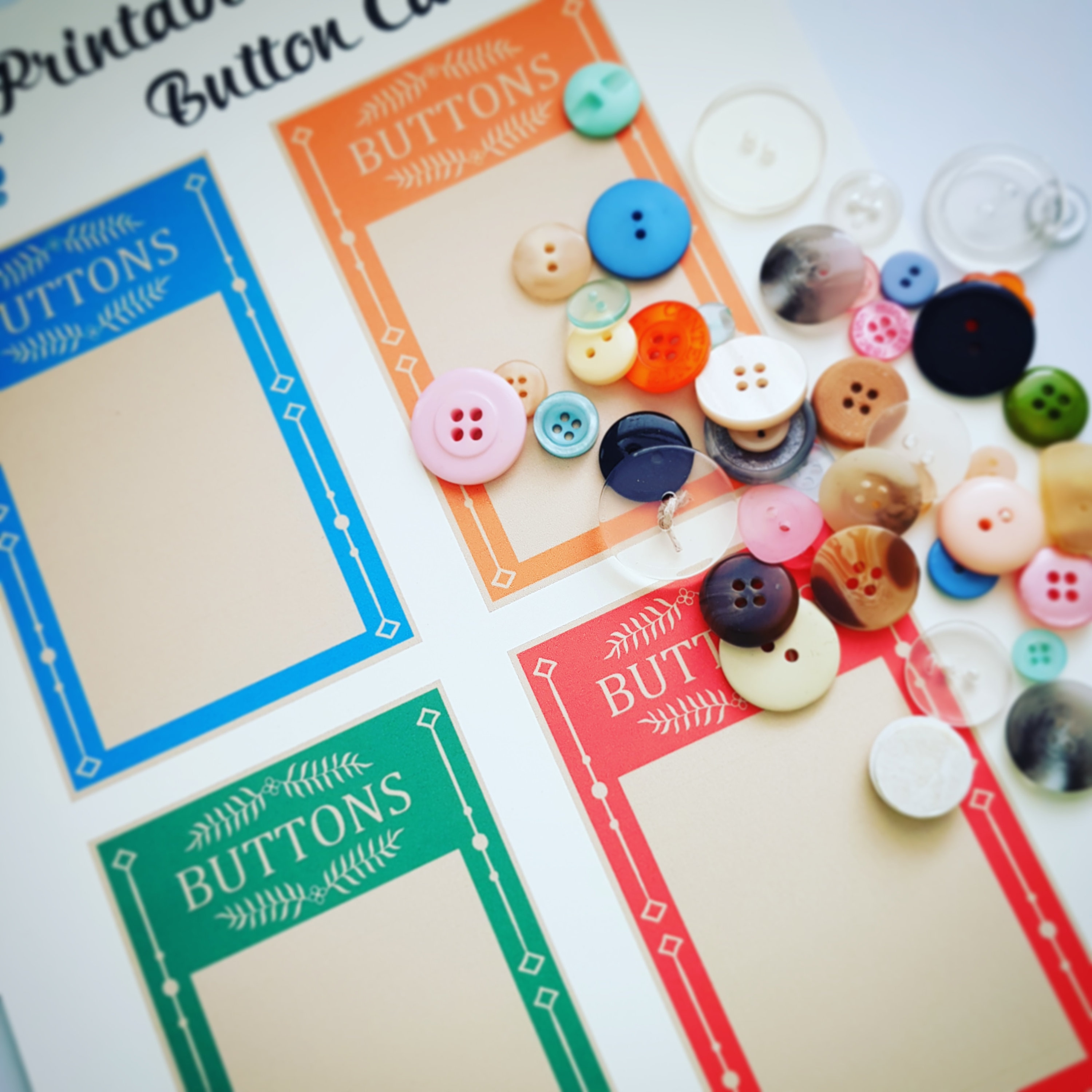 Vintage Style Button Cards - Digital Download - Etsy