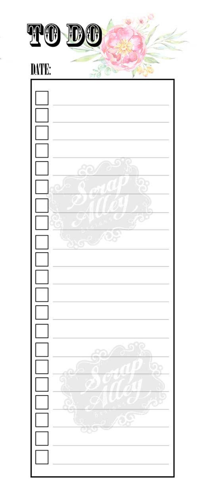 Planner to Do List DIGITAL DOWNLOAD A5 to Do List to Print and Use in
