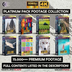 PLATINUM PACK COLLECTION ! 75,000 Stock Footage Bundle | Hd & 4K Mega Video Pack