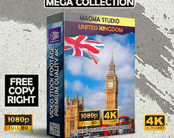 1000++ (4K) United Kingdom Stock Footage | Iconic Landmarks, Historic Streets, Royal Architecture Video Clips