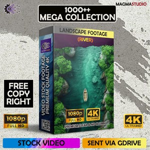 1000++(4K) River Stock Footage | Flowing Water, Nature Landscape, Relaxing Stream Video