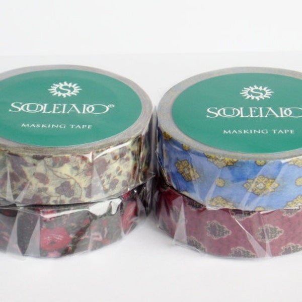 limited edition - washi tape - Souleiado - blue/yellow -  la merveille and red -  La petite fleur des champs -