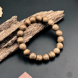 Cambodi Agarwood Toc Banh Bracelet – Natural Grade, 5.5cm Diameter, 10mm Beads, 7 Grams | Special Gifts | OUDGOVT10