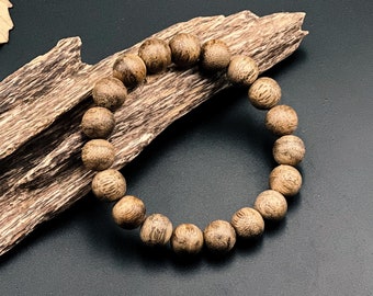 Cambodi Agarwood Toc Banh Bracelet – Natural Grade, 5.5cm Diameter, 10mm Beads, 7 Grams | Special Gifts | OUDGOVT10