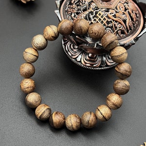 Pulseira VIP Natural Khanh Hoa Vietnam Agarwood 100% Wild Forest Genuine Oud | Presentes Especiais | 10 mm - OUDGOVTVN01