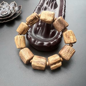 Pulseira de contas de oração de Buda de ágarwood natural vietnamita 100% grau Quang Nam OUDGO06 Pulseira de ágarwood da floresta vietnamita