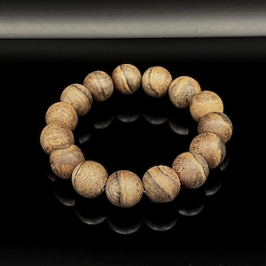Pulseira VIP Khanh Hoa Vietnam Natural Agarwood 100% Wild Forest Genuine Oud | Presentes especiais | Conta de 14 mm - OUDGOVTVN03