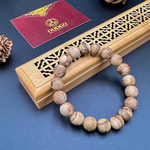 Pulseira Natural Nha Trang Vietnam Agarwood 100% Wild Forest Genuine Oud | Presentes Especiais | 10 mm - OUDGOVT23