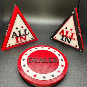 All-in Marker Dealer button big blind small blind Poker pieces game tools chips puck