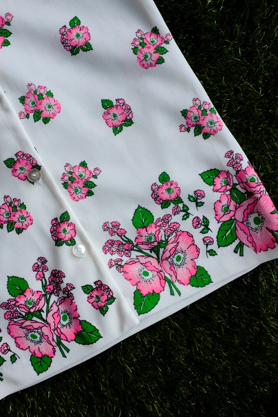 Polyester Floral Tunic Vest White and Pink Flower… - image 4