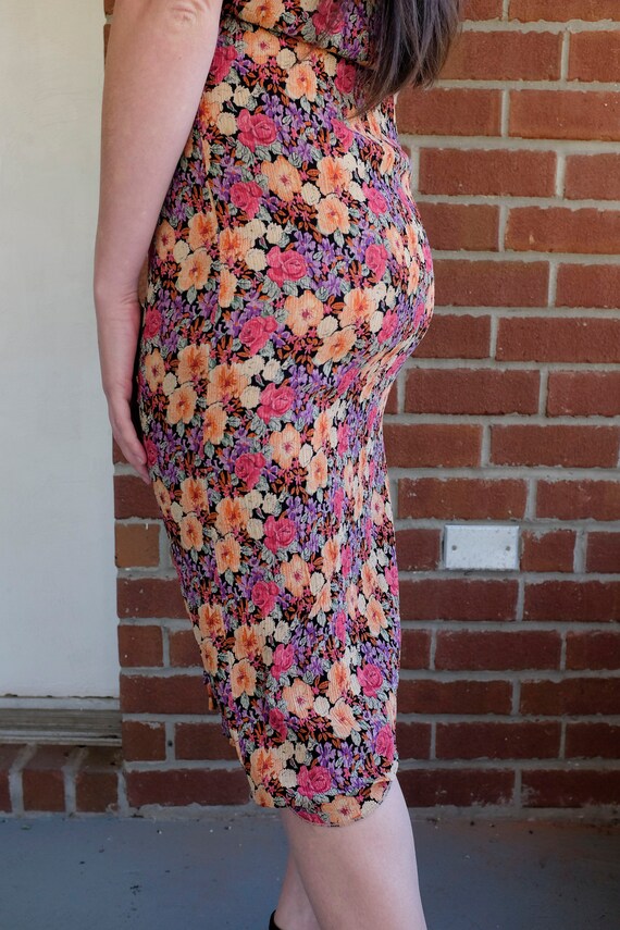 Floral 80's Does 30's Slinky Dress 80s 1930s Bias… - image 3