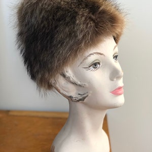 Vintage 60’s Marshall Fields Raccoon Fur Hat