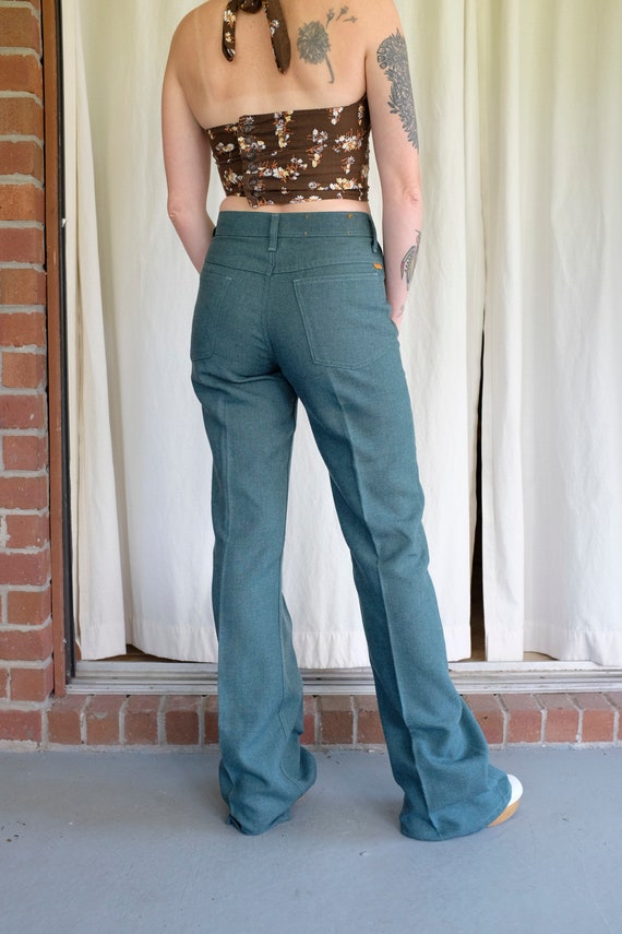 Vintage Woven Flared 70's Pants Tall 70's Bellbot… - image 6