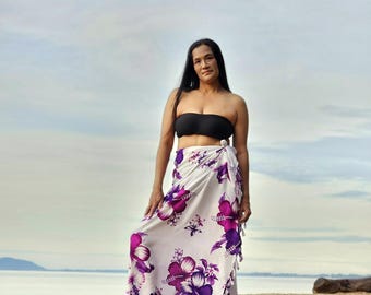 Pareo de hibisco: pareo playero de rayón, pareo hawaiano