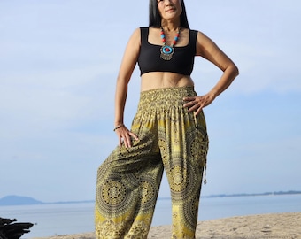 Chakra Mandala Harem Pants: Women's Boho Aladdin Yoga Pants