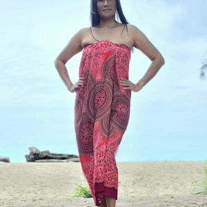 Sarong/Pareo | Lotus Mandala, Beach Wrap, Cover-up, Pareo, Hawaiian, Women Dress, Beach Fashion, Summer, Rayon, Viscose, Flower Pattern