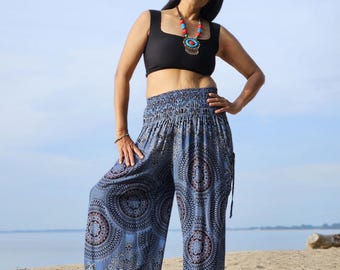 Chakra Mandala Harem Pants: Women's Boho Aladdin Yoga Style