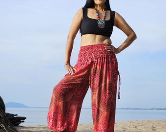 Chakra Mandala Harem Pants: Women's Boho Aladdin Yoga Pants