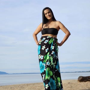 Sarong/Pareo | Hibiscus Plumeria, Beach Wrap, Cover-up, Pareo, Hawaiian, Women Dress, Beach Fashion, Summer, Rayon, Viscose, Flower Pattern
