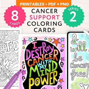 Cancer activity | Cancer coloring support | Health mindset | Cancer affirmation cards | chemotherapy activity | Cancer positive mindset PDF