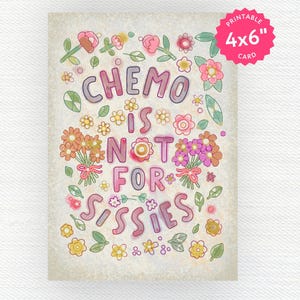 Afdrukbare chemotherapie | Chemokaart | Grappige kankerkaart | Aanmoedigingskaart kanker | Chemogroet | Geestelijke gezondheid bij kanker
