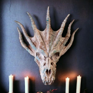 Blue Dragon Skull - Hand painted, with a hidden secret!